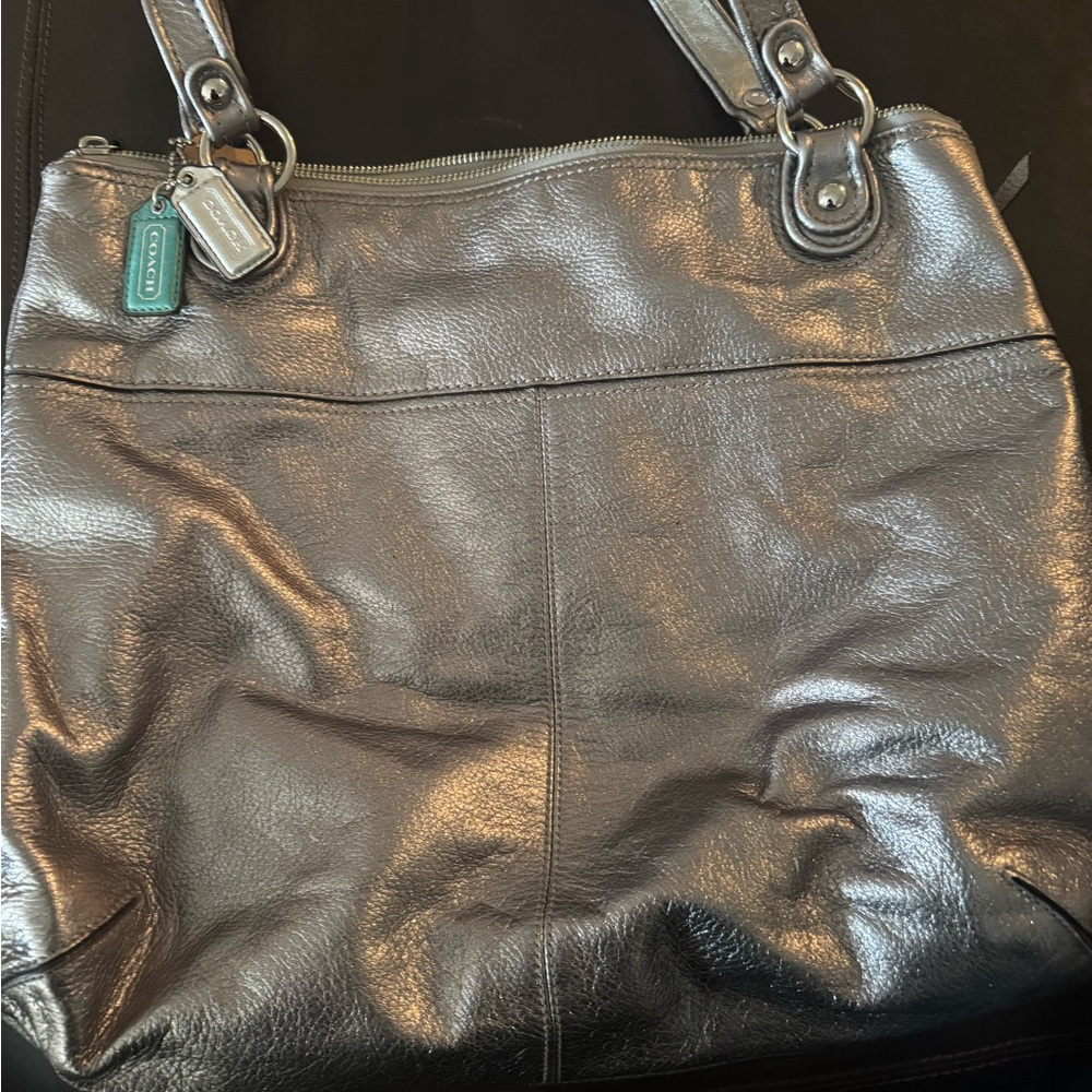 Coach Metallic Silver Shoulder Bag
